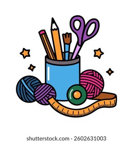 Craft Supplies for DIY Projects Icons	