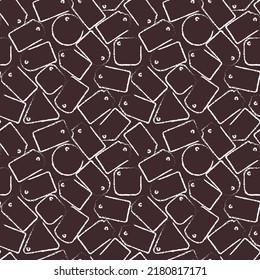 Craft tags. A pattern of hanging labels for a store made of paper of different shapes with a rope for a store is an isolated set of vector cardboard templates.