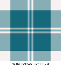 Craft tartan vector texture, primary textile seamless background. Silk pattern check fabric plaid in pastel and orange colors palette.