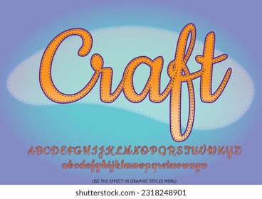Craft text effect illustrator. Editable headline banner campaign title promotion template vector. 