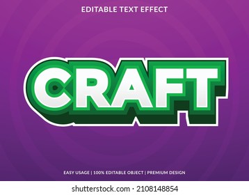 Craft Text Effect Logo Template Design With Bold And Abstract Style Background