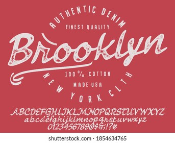 Craft vintage typeface design. Fashion type. Pop modern display vector letters. Set of Latin characters, numbers, punctuation.