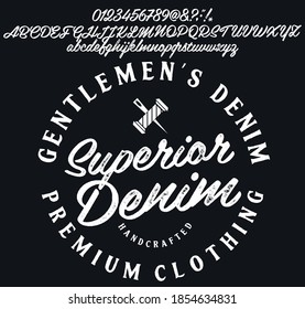 Craft vintage typeface design. Fashion type. Pop modern display vector letters. Set of Latin characters, numbers, punctuation.