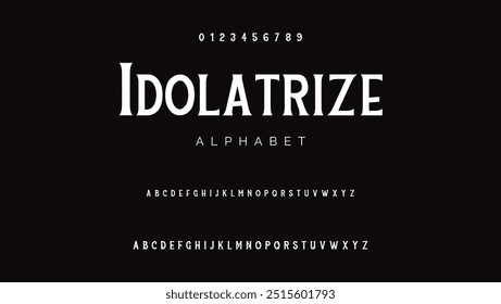 Craft vintage typeface design. Graphic display alphabet. Fantasy type letters. Latin characters, numbers. Vector illustration. Old badge, label, logo template.