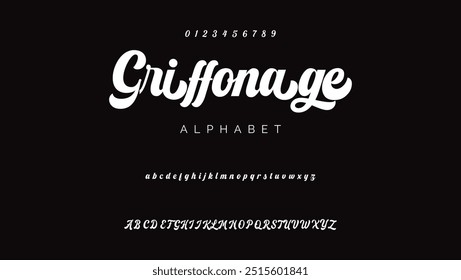 Craft vintage typeface design. Graphic display alphabet. Fantasy type letters. Latin characters, numbers. Vector illustration. Old badge, label, logo template.