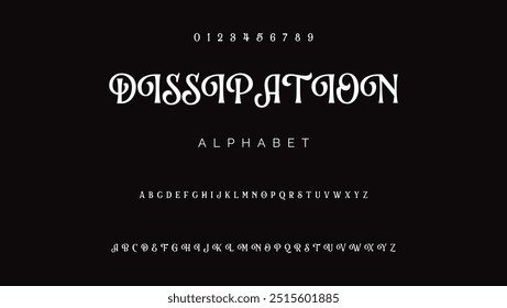 Craft vintage typeface design. Graphic display alphabet. Fantasy type letters. Latin characters, numbers. Vector illustration. Old badge, label, logo template.