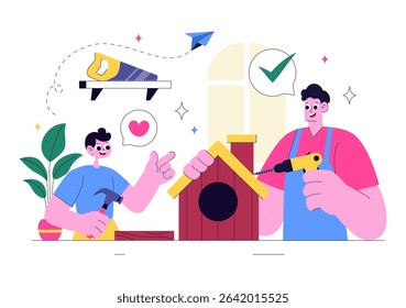 Craft Workshop Vector Illustration Featuring a DIY Class with Artist Hands Creating Creative Work and Art Project in a Flat Style Cartoon Background