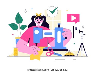 Craft Workshop Vector Illustration Featuring a DIY Class with Artist Hands Creating Creative Work and Art Project in a Flat Style Cartoon Background
