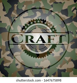 Craft written on a camo texture. Vector Illustration. Detailed.