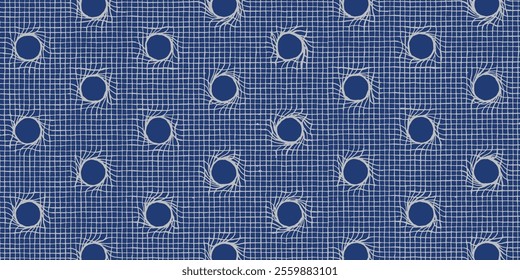 Crafted hand drawn brush line mesh hole polka dot abstract experimental pattern, Japanese inspired wood carving, weaving textured background, irregular and creative pattern for textile, carpet, fabric