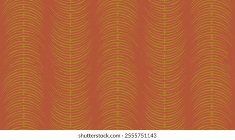 Crafted hand drawn curve brush line abstract wave pattern, Japanese inspired wood carving, engraving, weaving, basketry textured background, simple graphic for carpet, textile, wrapping paper