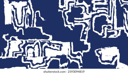 Crafted hand drawn tribal paint brush abstract background, Japanese and ethnic folk wood carving, weaving textured surface, simple graphic for textile, carpet, decoration