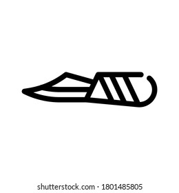 crafted knife line icon vector. crafted knife sign. isolated contour symbol black illustration