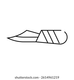 crafted knife line icon vector. crafted knife sign. isolated contour symbol black illustration