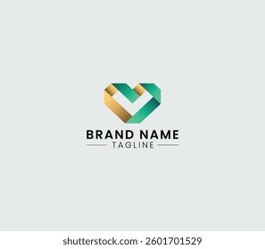 Crafted Letter V or A or M with Heart Shape Monogram, useful for any type of business use. 