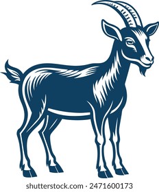 Crafted with meticulous attention to detail, this vector art illustration showcases a linear hand style, meticulously engraving the elegance of a goat.