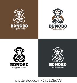 Crafted for nature organizations and eco startups seeking a distinctive Bonobo symbol for branding.