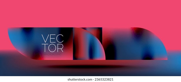Crafted podium for captivating display of abstract geometry squares, circles, triangles, and flowing gradients harmonize in visually striking presentation for wallpaper, banner, background