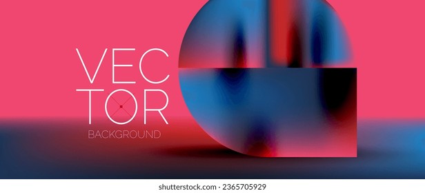 Crafted podium for captivating display of abstract geometry squares, circles, triangles, and flowing gradients harmonize in visually striking presentation for wallpaper, banner, background