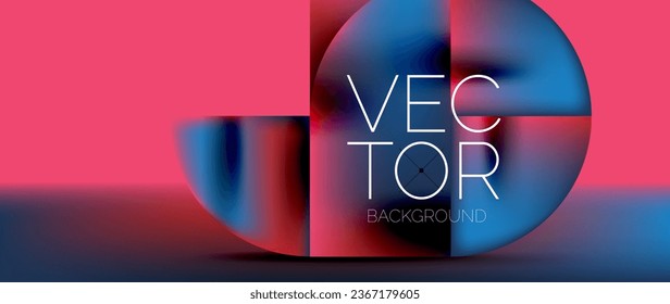 Crafted podium for captivating display of abstract geometry squares, circles, triangles, and flowing gradients harmonize in visually striking presentation for wallpaper, banner, background
