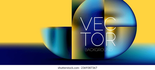 Crafted podium for captivating display of abstract geometry squares, circles, triangles, and flowing gradients harmonize in visually striking presentation for wallpaper, banner, background