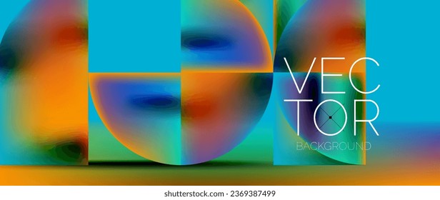 Crafted podium for captivating display of abstract geometry squares, circles, triangles, and flowing gradients harmonize in visually striking presentation for wallpaper, banner, background
