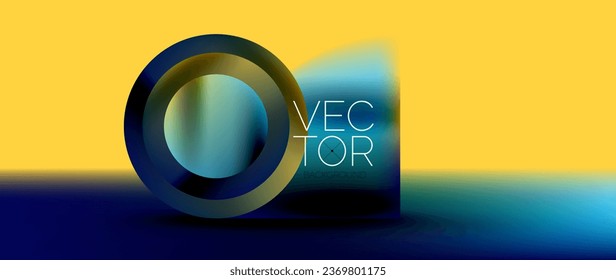 Crafted podium for captivating display of abstract geometry squares, circles, triangles, and flowing gradients harmonize in visually striking presentation for wallpaper, banner, background