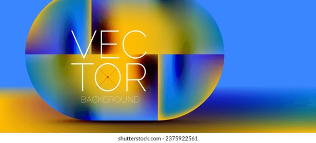 Crafted podium for captivating display of abstract geometry squares, circles, triangles, and flowing gradients harmonize in visually striking presentation for wallpaper, banner, background