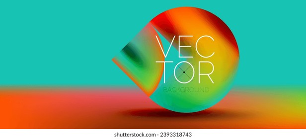 Crafted podium for captivating display of abstract geometry squares, circles, triangles, and flowing gradients harmonize in visually striking presentation for wallpaper, banner, background