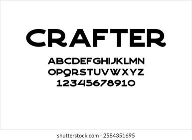 Crafter font for logo and headline. Isolated vector typeset