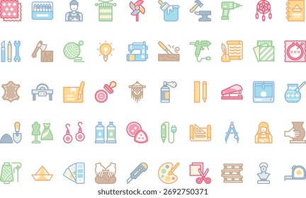 Crafting and diy icons High-Quality Vector Icons Collection with Editable Stroke. Ideal for Professional and Creative Projects