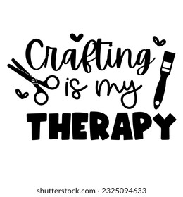 Crafting. Hand drawn motivation lettering phrase in modern calligraphy style. Inspiration slogan for print and poster design. Vector illustration. 