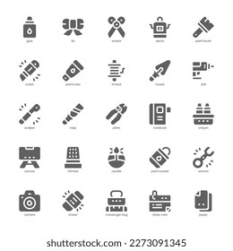 Crafting icon pack for your website design, logo, app, and user interface. Crafting icon glyph design. Vector graphics illustration and editable stroke.