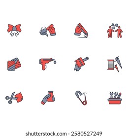 Crafting icon set.vector.Editable stroke.linear style sign for use web design,logo.Symbol illustration.
