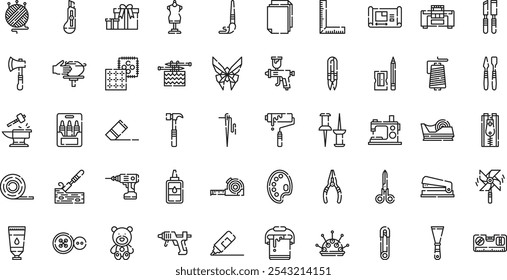 Crafting icons . High-Quality Vector Icons Collection with Editable Stroke. Ideal for Professional and Creative Projects.