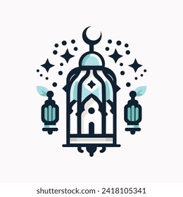 In crafting a logo themed around the Ramadan lantern, my approach revolves around capturing the essence of tranquility and spiritual illumination. The design embodies the significance of the lantern, 