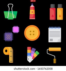 Crafting set icons stock vector illustration