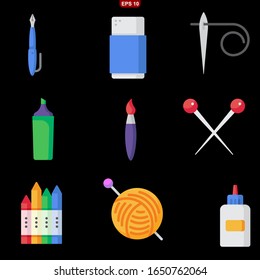 Crafting set icons stock vector illustration
