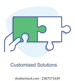 Crafting Solutions Piece by Piece with Customized Hand Puzzle Icon.