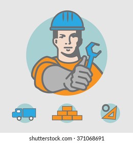 Craftman Character Handy Man Service / Worker Icon