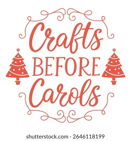 Crafts Before Carols Christmas Typography with Ornaments