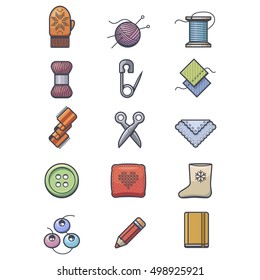 Crafts icons set