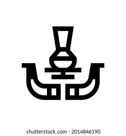 Handwerk. Vektorsymbol. Keramik. Vase.  Keramik. Horn.