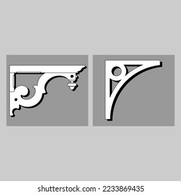 Craftsman Bracket cornice pieces for decorating or shelves. Decoration vector design for cutting on CNC or laser cut on wood corner design sample. wood corner home decoration 