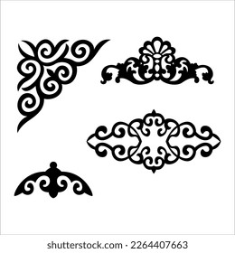 Craftsman Braca piezas de cornisa para decorar o estantes. Diseño vectorial de decoración para corte en CNC o corte láser en muestra de diseño de esquina de madera. decoración del hogar de la esquina de madera 
