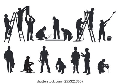 Craftsman and builder  illustration, isolated on white background