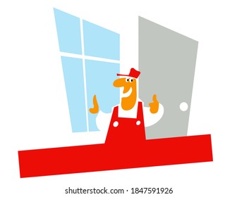 Craftsman, Handyman. Any repair with your own hands. Vector image for illustrations.