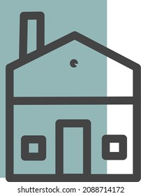 Craftsman home, illustration, vector, on a white background.