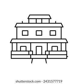 craftsman house line icon vector. craftsman house sign. isolated contour symbol black illustration