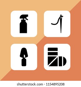 craftsman icon. 4 craftsman set with spray, plaster, tailor and trowel vector icons for web and mobile app